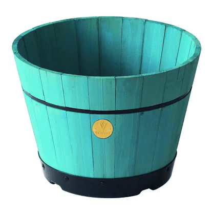 Barrel Kit for garden with durable plastic base and wooden look